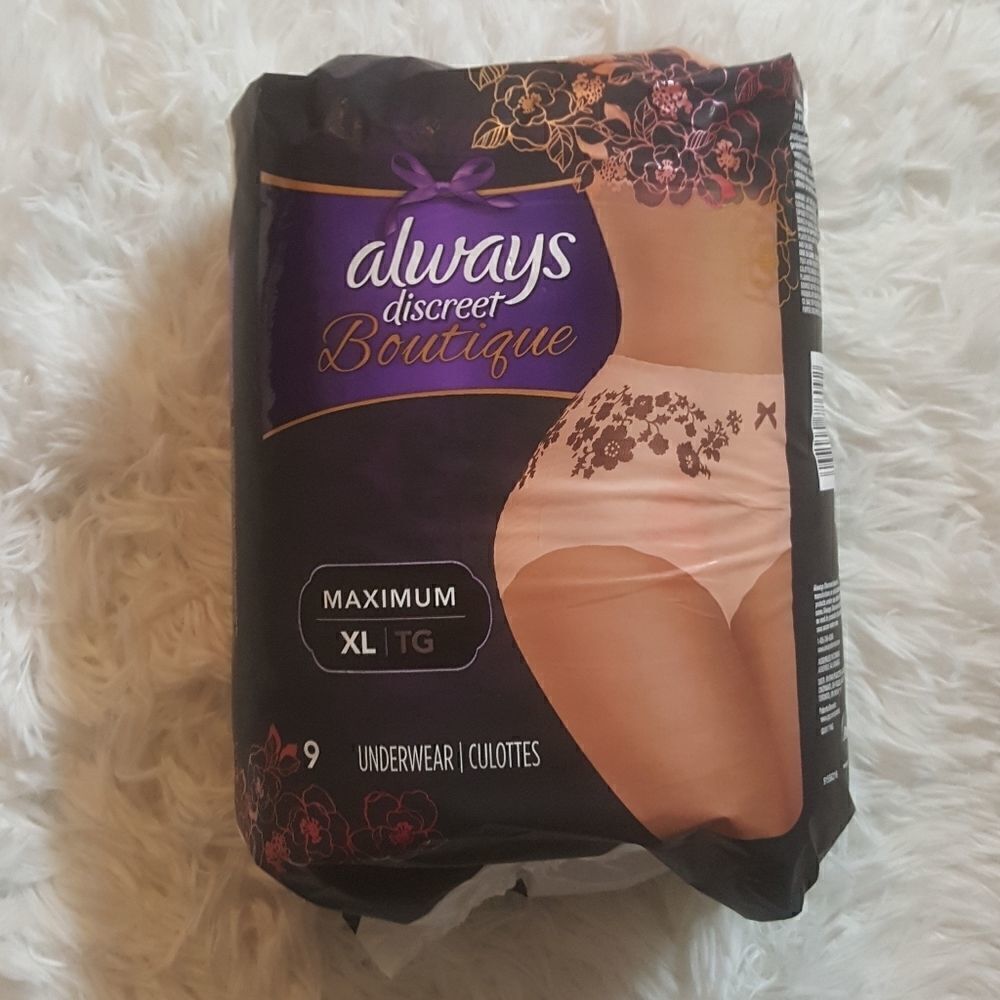 Always Discreet Boutique Disposable Underwear Maximum Absorption Size XL